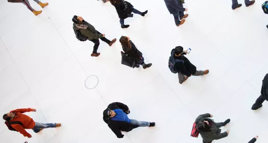 People walking taken from above
