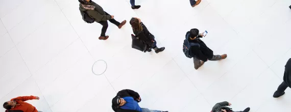 People walking taken from above